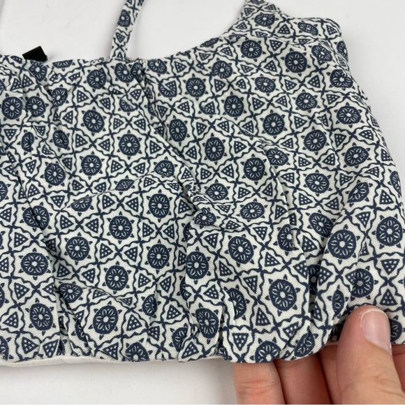 Papermoon Blue White Floral Geometric Bohemian Bra Top Women Small - Picture 2 of 7